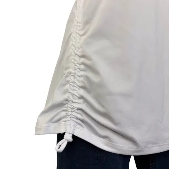 Reel Legends White Sleeveless Adjustable Ruched Side Tank Top Performance Fabric - Picture 6 of 16